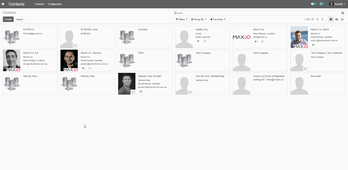 odoo contacts