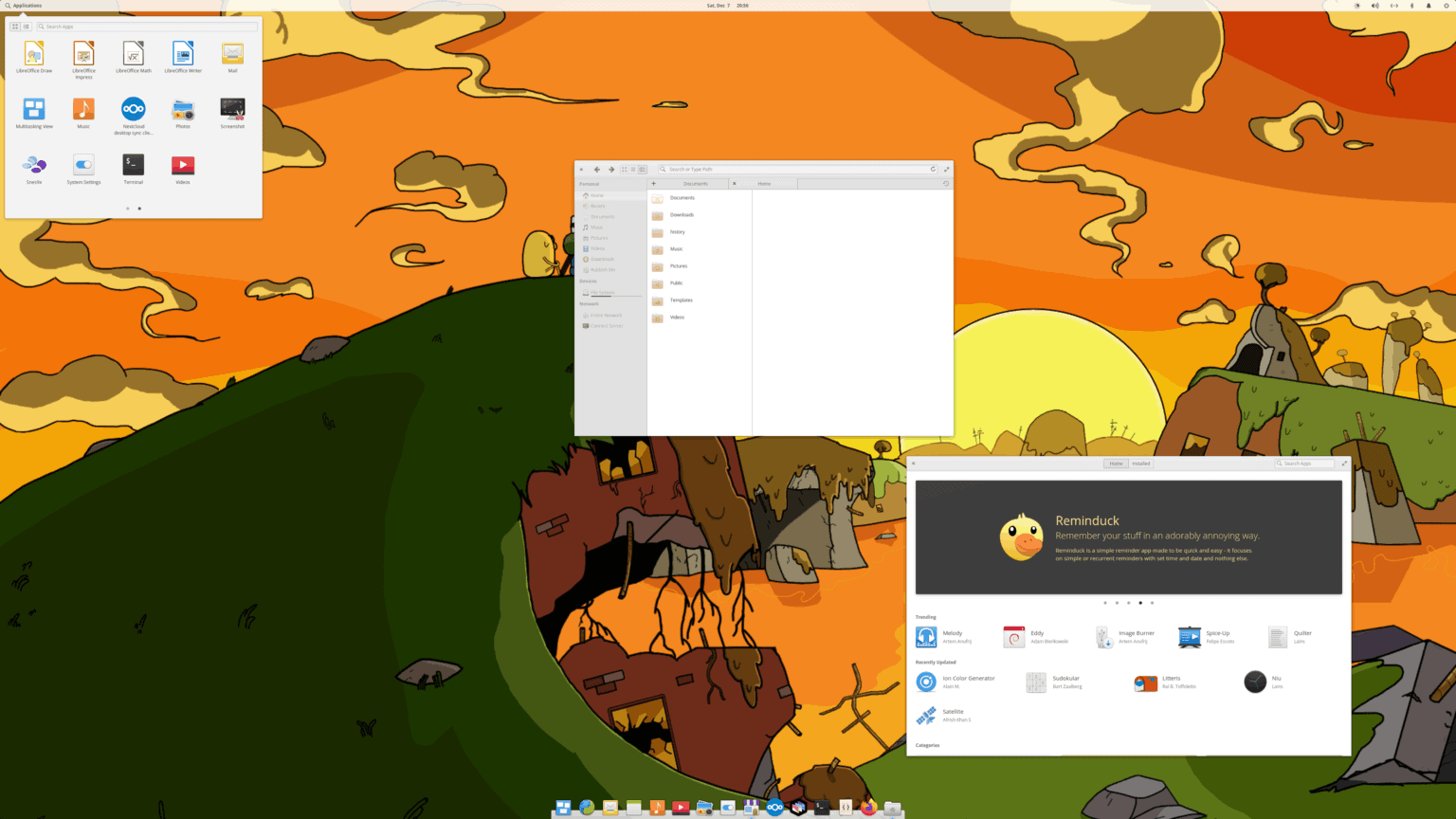 elementary os home screen