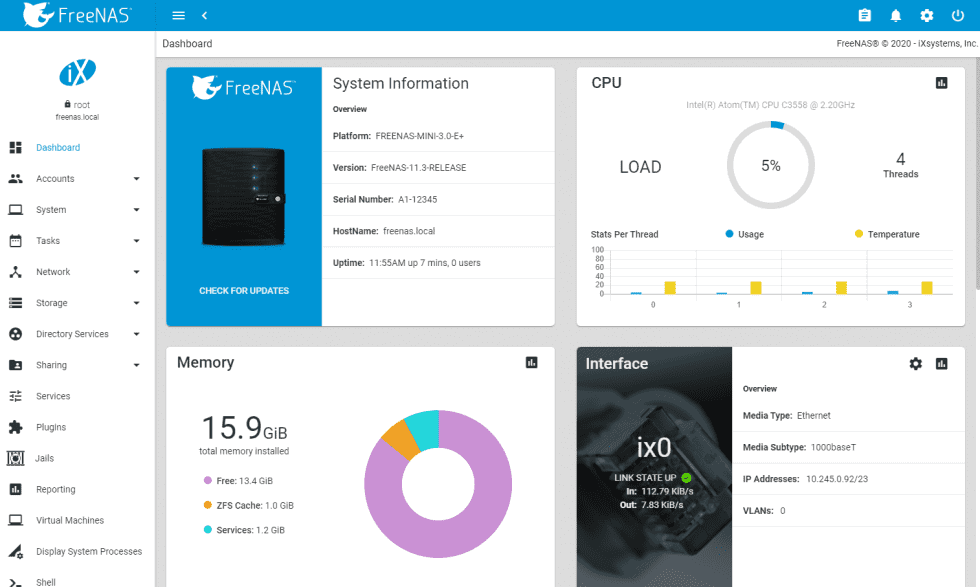 freenas config options