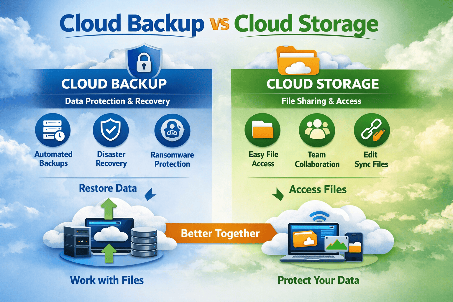 cloud backup vs cloud storage graphic